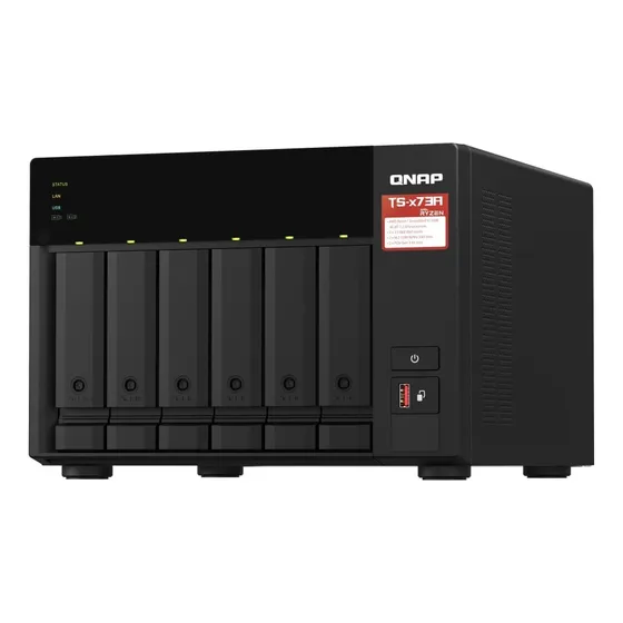 Storage NAS QNAP TS-673A-8G AMD Ryzen V1500B 8GB DDR4 6 Baias S/ HD - TS-673A-8G