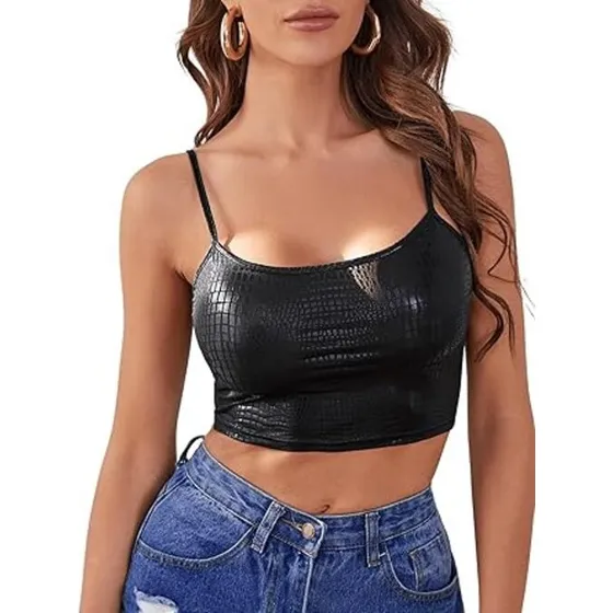 Top De Cuerina Serpiente Con Tirantes