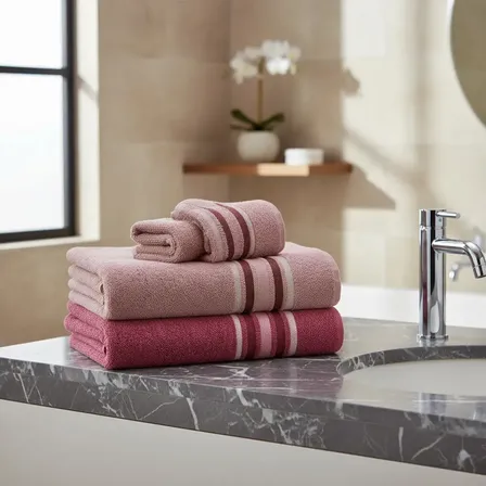 Jogo Toalha Banho Rosto 4pçs Spin Camesa Algodão 500g Rosa Escuro Com Rosa Claro Lisa
