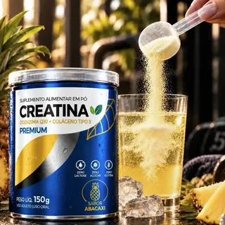 Creatina Monohidratada + Colágeno Tipo Ii + Coenzimaq10 150g Abacaxi