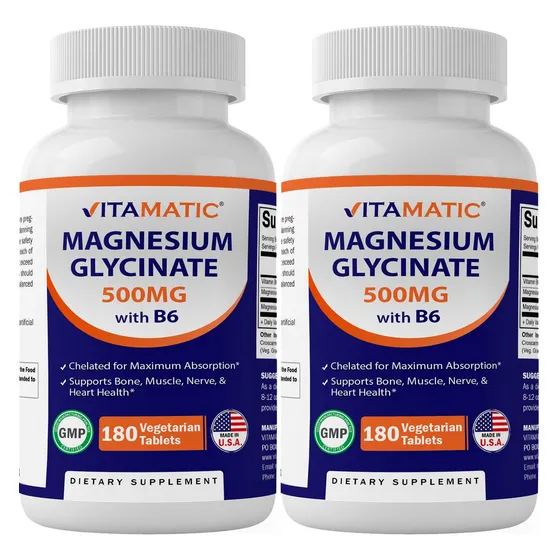 Suplemento Vitamático De Glicinato De Magnesio, 500 Mg, Tabl