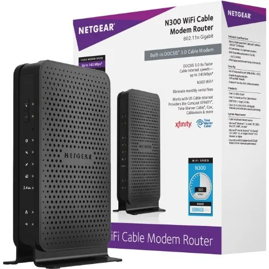 Netgear N300 C3000-100nas (8x4) Wifi Docsis 3.0 Módem Router