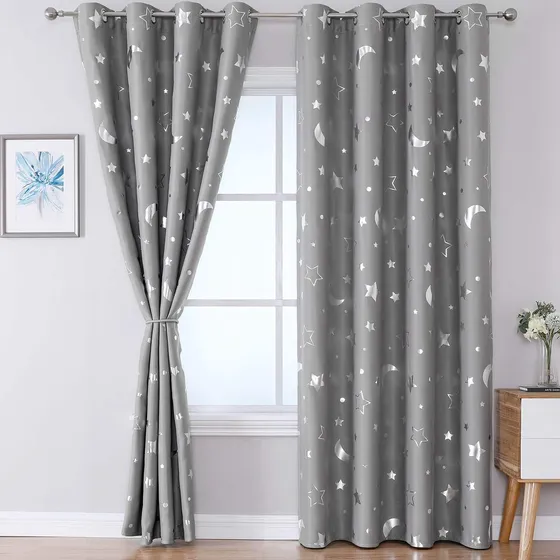 Cortinas Blackout Modernas De Estrellas 132×160,2pc