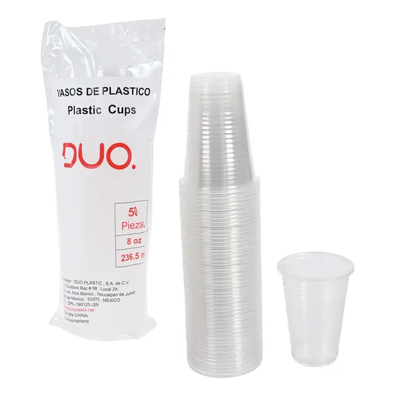 Vaso Desechable 8oz Transparente 500 Piezas