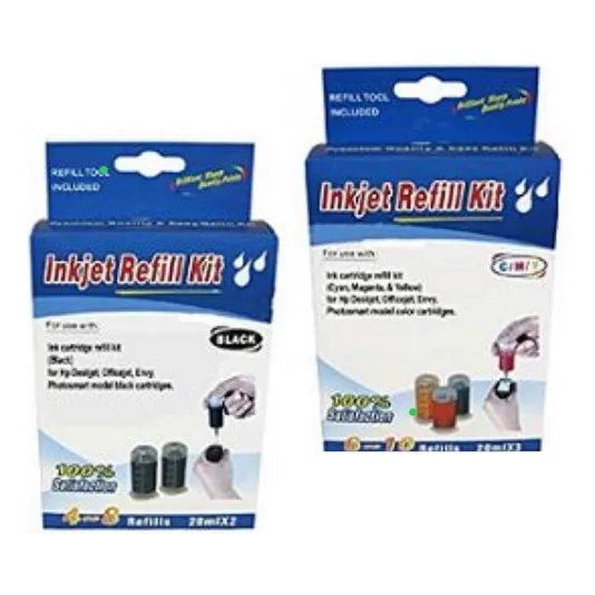 Kit De Recarga Cartuchos Hp Negro Y Tricolor