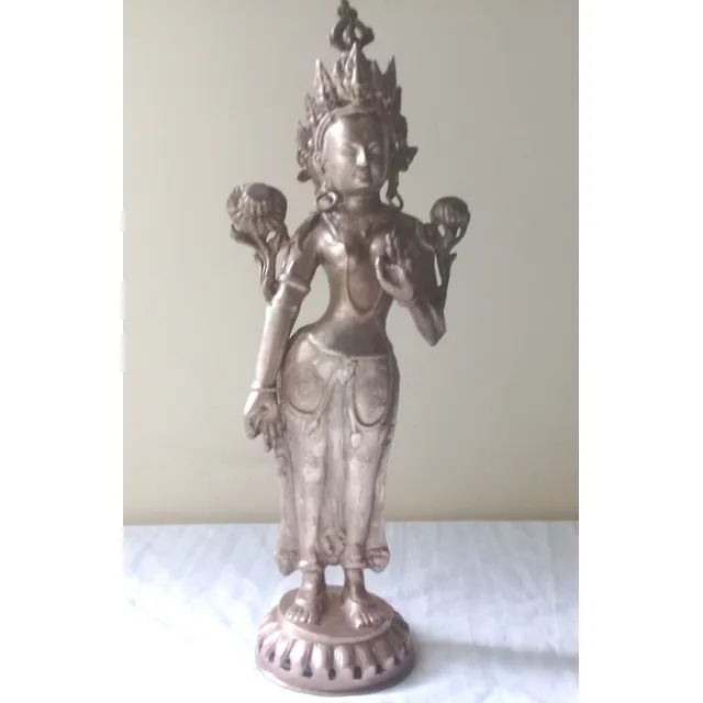 Diosa Hindú Tara ( Parvati ) Toda En Bronce Macizo De 7.8 Kg