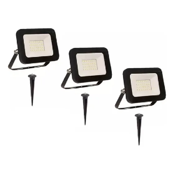 Pack X 3 Reflector Led 20w  + Pincho Estaca De Aluminio
