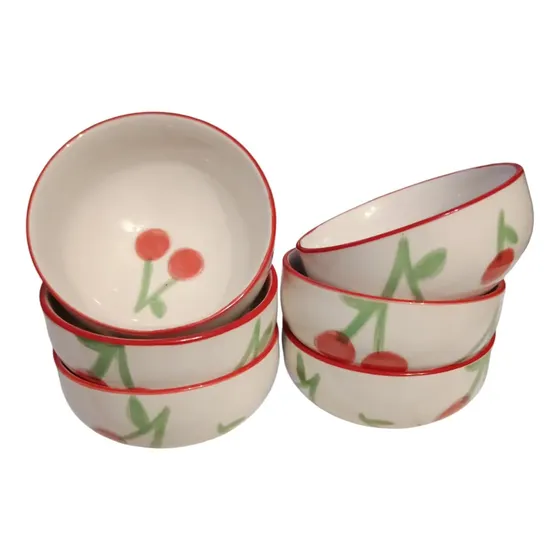 Set 6 Bowl Cerámica 10x5 Cm Colores Surtidos