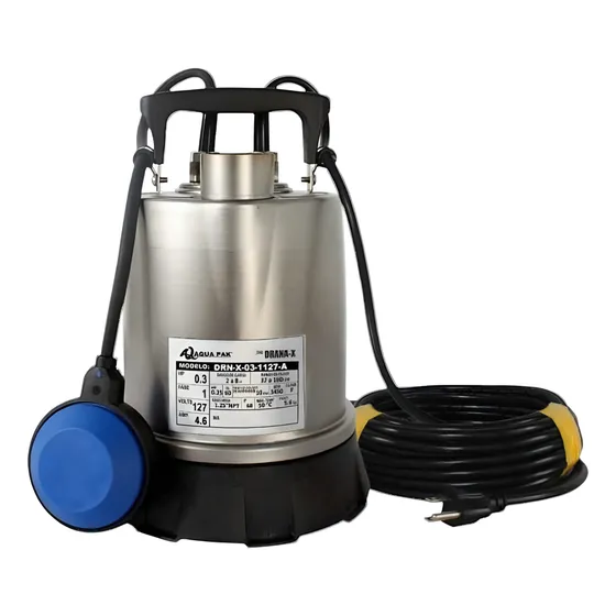 Bomba Sumergible Para Achique 1/3 Hp, 127v, 80 Lpm Aqua Pak