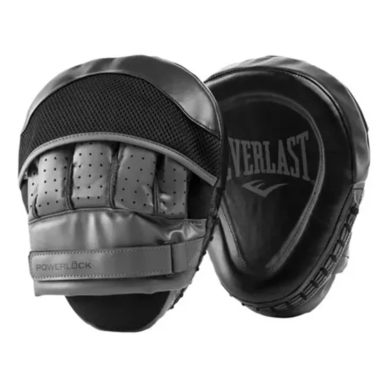 Guantes Foco Boxeo Everlast Cuero Mitt Profesional Punch Mitts Color Negro