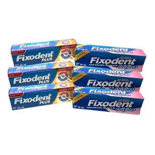 Kit De 6 Pastas Adhesivas Fixodent Original Y Fixodent Plus Kit De 6 Pastas Adhesivas Fixodent Original Y Fixodent Plus