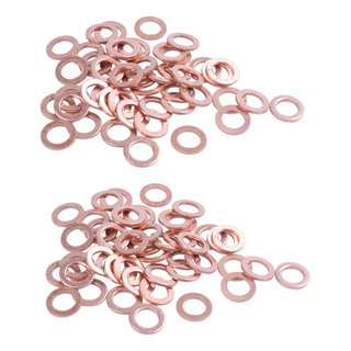 100 Piezas De Arandela De Cobre, Anillo De Sellado Plano, 6 100 Piezas De Arandela De Cobre, Anillo De Sellado Plano, 6