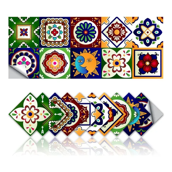 Mosaicos Adhesivos 20 Pz 15x15 Cm Para Cocina Baño Azulejos
