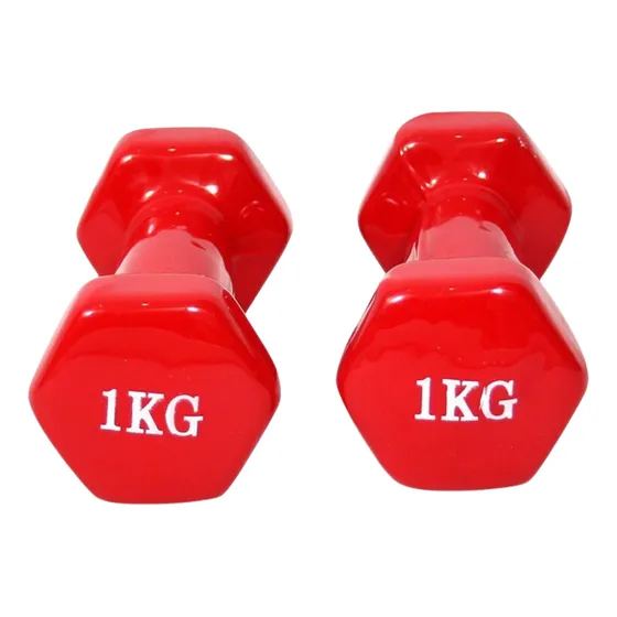 Par De Mancuernas Hexagonal De Vinilo 1kg C/u (total 2kg)