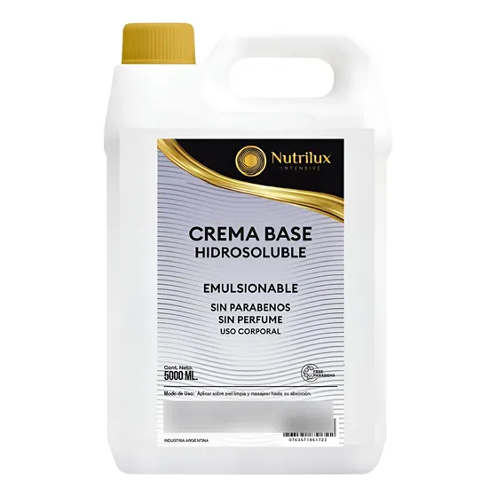 Crema Base Neutra Hidrosoluble 5 Kilos S/parabenos