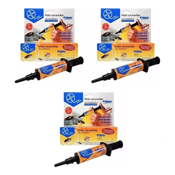Combo Cebo Jeringa Mata Cucarachas Bayer Blattanex X 10 G X3
