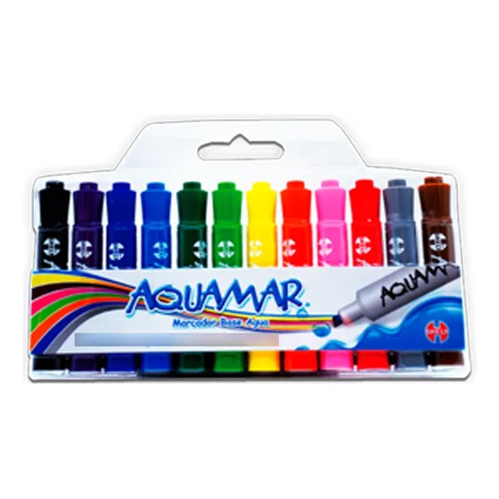 Marcador Quamar Barrel Colors A Base De Agua Shely 12 Pzas.