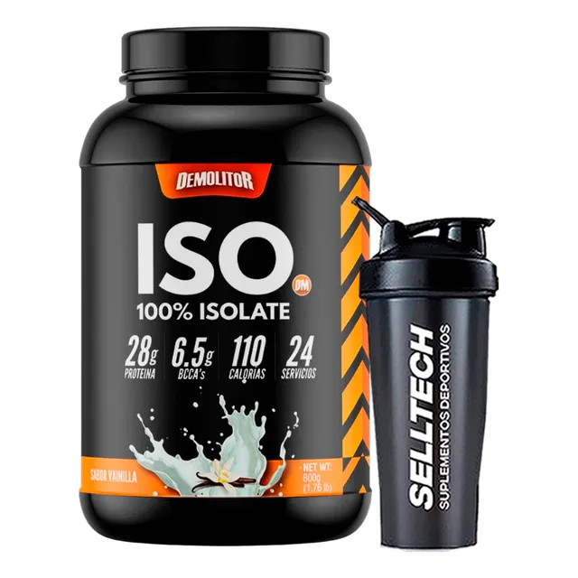 Proteína Iso 100% Whey Demolitor 1.76lb Vainilla + Shaker