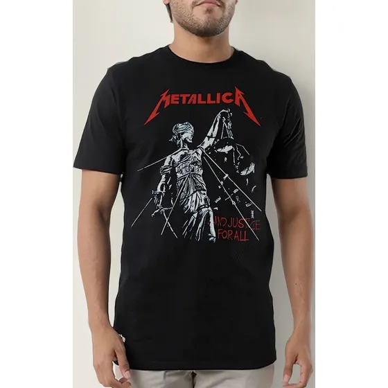 Camisetas Metallica And Justice Algodón Rock Heavy Metal