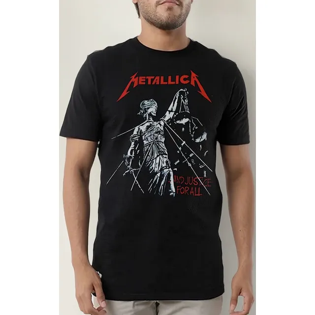 Camisetas Metallica And Justice Algodón Rock Heavy Metal