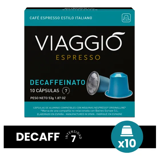 Cápsulas Café Viaggio Descafeinado X10 U. Comp. Nespresso