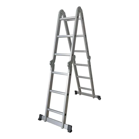 Escalera Multiposiciones Aluminio Plegable Reforzada 12 Peld