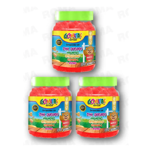 Pack 3 Gomitas Zinc Niños 390 Und Sottcor Labs