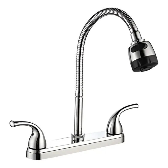 Llave Para Lavaplato Fregadero Doble Cuello Flexible Bóxer