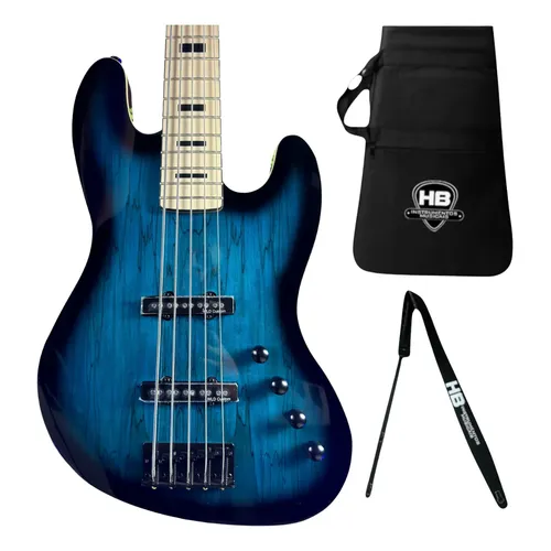Contrabaixo 5 Cordas Seizi Titan Titanium Ativo Com Bag