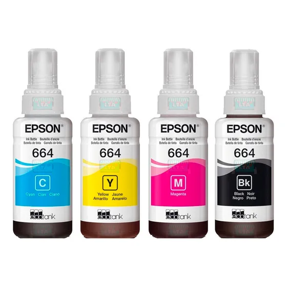 Pack 4 Colores Botella Tinta Original Epson Ecotank L395