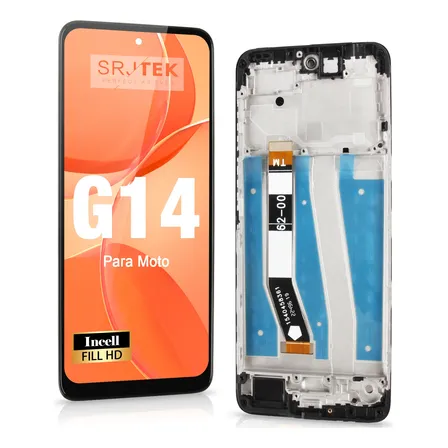 Srjtek Tela Frontal Para Moto G14 Xt2341 Display Com Aro Preto