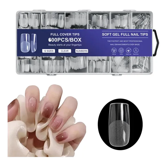 Tips Para Uñas Soft Gel Uñas Paquete De 600pz Medium Square