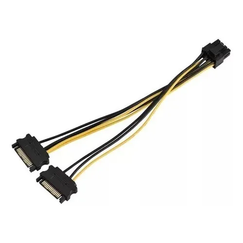 Cable Dual Sata 15 Pines A Pcie 6 Pines Para Riser Mineria