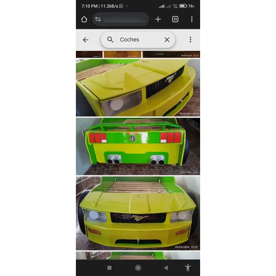Cama Infantil Tipo Carro Individual Modelo Mustang Gt
