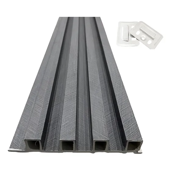 Panel 3d Lambrin Decorativo Wpc 12 Pzs 1mx16cm Gris / Madera
