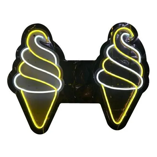 2 Letreros Led Neon  De Helado Paleteria Neveria Negocio