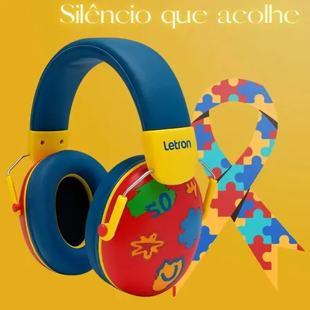Abafador de Ruídos Infantil Letron Color Joy Leonora – Proteção Auditiva com Conforto e Estilo