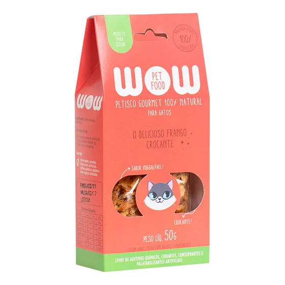 Petisco Desidratado P/ Gatos Wow 100% Natural Vários Sabores