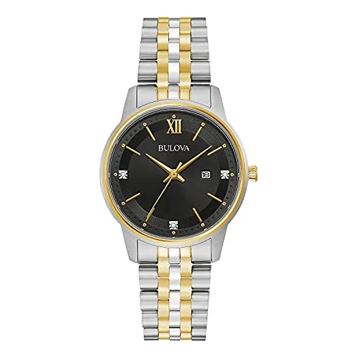 Bulova Damas De Diamante Clásico De Dos Capas De Oro Ydv5v