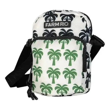 Bolsa Transversal Farm Palm Tree Mini Bag - Multicolorido Florido Níquel Preto