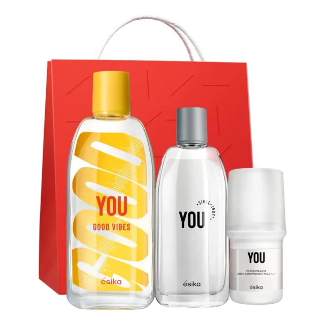 Perfume You Good Vibes Ésika + You 50 Ml + Deo + Bolsa Regal
