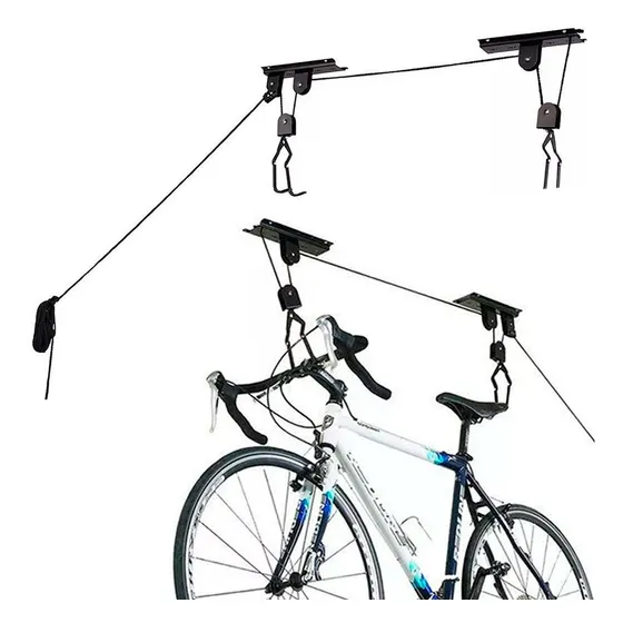 Soporte Porta Bicicleta Para Colgar Gancho Reforzado Techo Color Negro