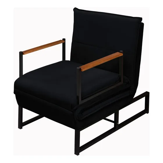 Neloja Poltrona Moderna Versati Estofada Descanso Do Papai Conforto Premium Reclinável Puff Vira Cama Solteiro Luxo Puff Retrátil Macia Extensão Sala E Quarto Pés Em Aço Escritorio Cor Preto