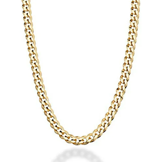 Collar Cadena Cubana De Oro 18k Para Mujer Y Hombre