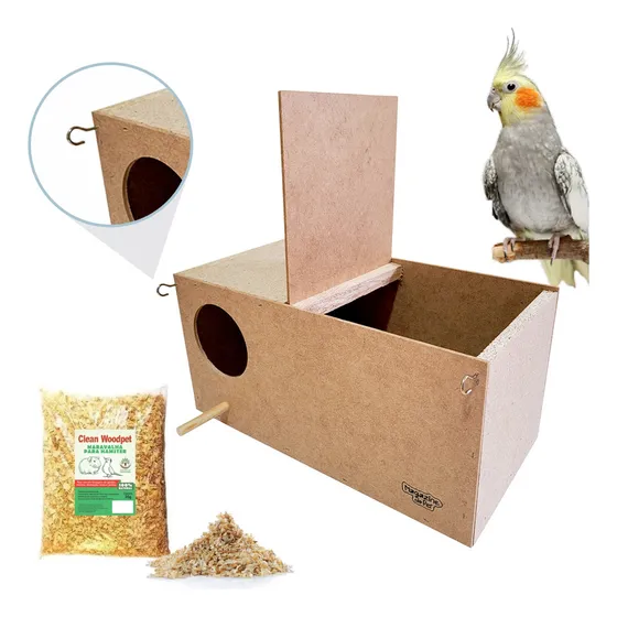 Magazine do Pet Ninho Mdf Para Calopsita Com Gancho Prender Gaiola Criadeira