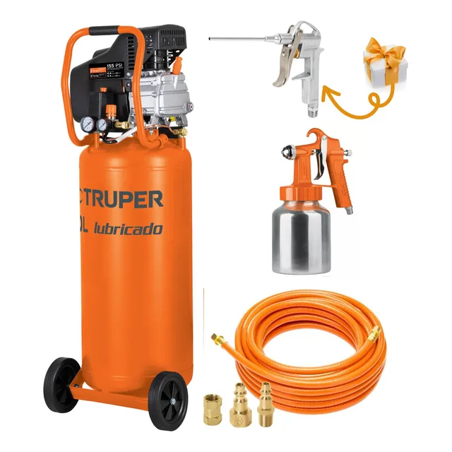 Compresora De Aire 80 L, 3-1/2 Hp, Kit Pistolas Truper