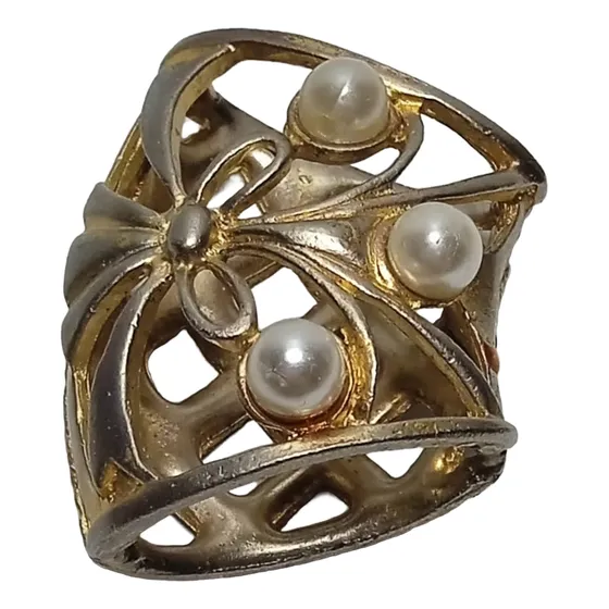 Clip Para Bufanda Vintage Antiguo Con Perlas