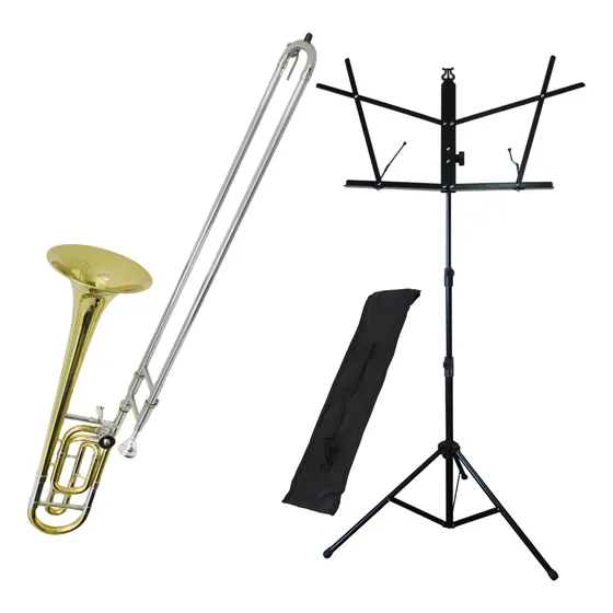 Kit Trombone Vara C Rotor Tb200vr + Estante De Partitura S1