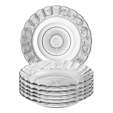 Jogo De Pratos Fundos Egípcio 6 Estrela Transparente