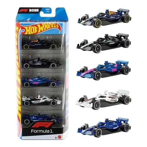 Kit 5 Carrinhos Hot Wheels Fórmula 1 Coleção Mattel 1:64
